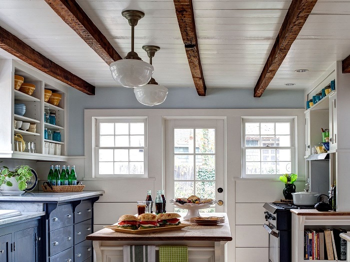 Kitchen Antique Furniture - Exposed Wood Beams
